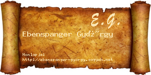 Ebenspanger György névjegykártya